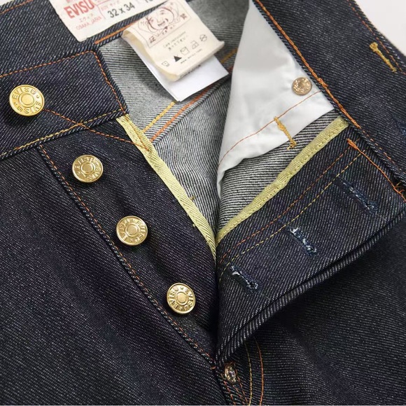 Evisu Embroidered Dark Blue Jeans - Picture 10 of 13